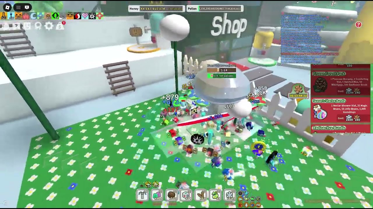 my progress so far in the game + colecting my planters and mushrooms [+beesmas catalog item]