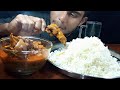 Eating special basmati rice with chicken gravybigeatersurya
