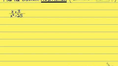 7.1 Notes Example 6 - Domain Restriction of Rational Expression