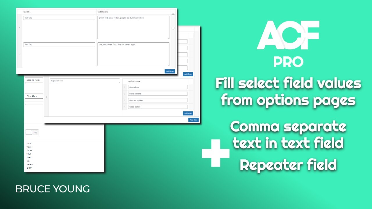 Fill ACF Choices fields from an ACF Options Page using comma-separated text or repeater field - YouTube Fill Acf Choices Fields From An Acf Options Page Using Comma-Separated Text Or Repeater Field - Youtube