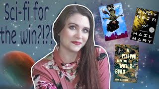 SCI-FI IN DECEMBER?!?! READING VLOG//project hail mary the goodreads winner and more becky chambers