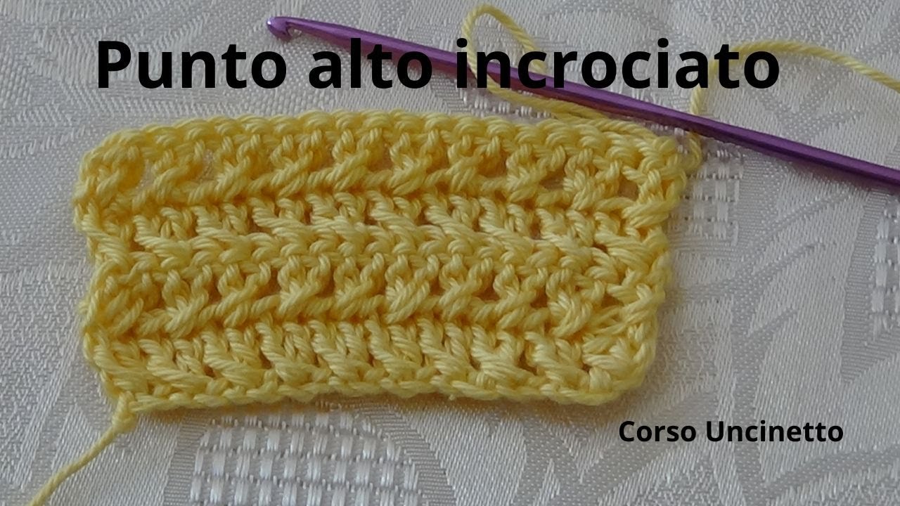 Высокий перекрестный столбик крючком | курс вязания крючком