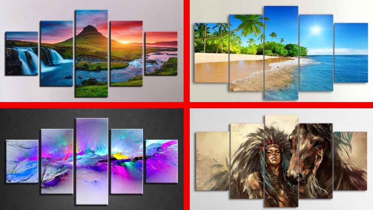 [ Canvas Wall Art ] 5 Piece Multi Panel Wall Art FabTastic.Co YouTube