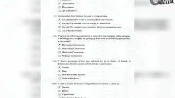 Paper 5 # Financial Accounting # CMA Inter # Question Paper # June 2019 # Syllabus 2016