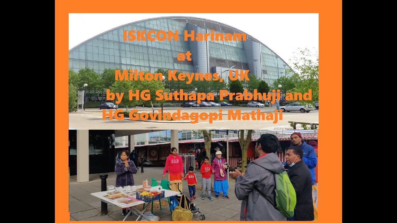 ISKCON Harinam and Book distribution at Milton Keynes UK