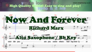 Now And Forever - Richard Marx (Alto Saxophone Sheet Music Bb Key / Karaoke / Easy Solo Cover)