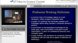 GR 07 25 11   Professionalism   The Fifth ACGME General Competency   Dr  Ronald Stewart