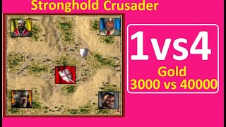 1 vs 4 | Stronghold Crusader | wolf | Richard | Lionheart  | Saladin | Snake