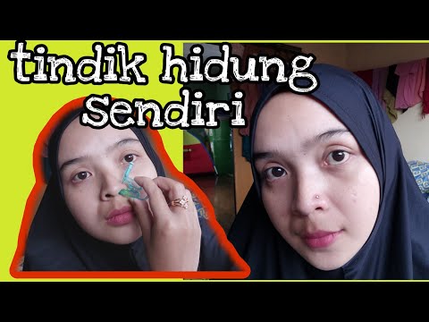 CARA TINDIK HIDUNG SENDIRI DIRUMAH || Piercing my nose