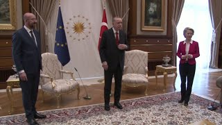 Watch Eu Chief Snubbed During Visit With Turkish President