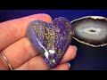 Magical Purple Hearts. Faux Stone from Polymer Clay. New Experimenting with Embossing Powder.