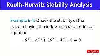 Stability Analysis Using Routh-Hurwitz Criterion Net Worth
