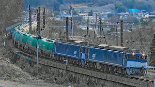 JR貨物EF64 1049号機1046号機(広島更新色)重連 中央西線 石油貨物列車5875ﾚ 2019.2.26 撮影
