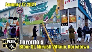 Toronto Bloor St walk around Mirvish Village, Koreatown and seeing residential streets (Toronto 4k)