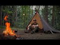 Oilskin shelter  bushcraft spain  overnight adventure