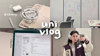 uni vlog 🍰 life as a student, library nights, shopping, study with friends