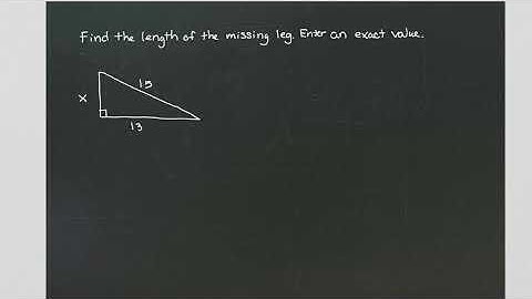 MyOpenMath - Using Pythagorean Theorem to find a Missing Leg