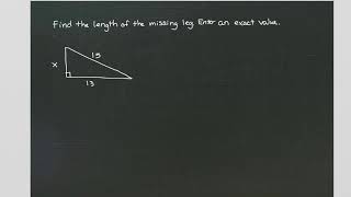 MyOpenMath - Using Pythagorean Theorem to find a Missing Leg