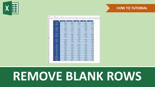 How To Remove Blank Rows In Excel  | ADVANCED