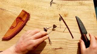 Paintbrush making: feather + twig (natural / historical / ancient paintbrush)