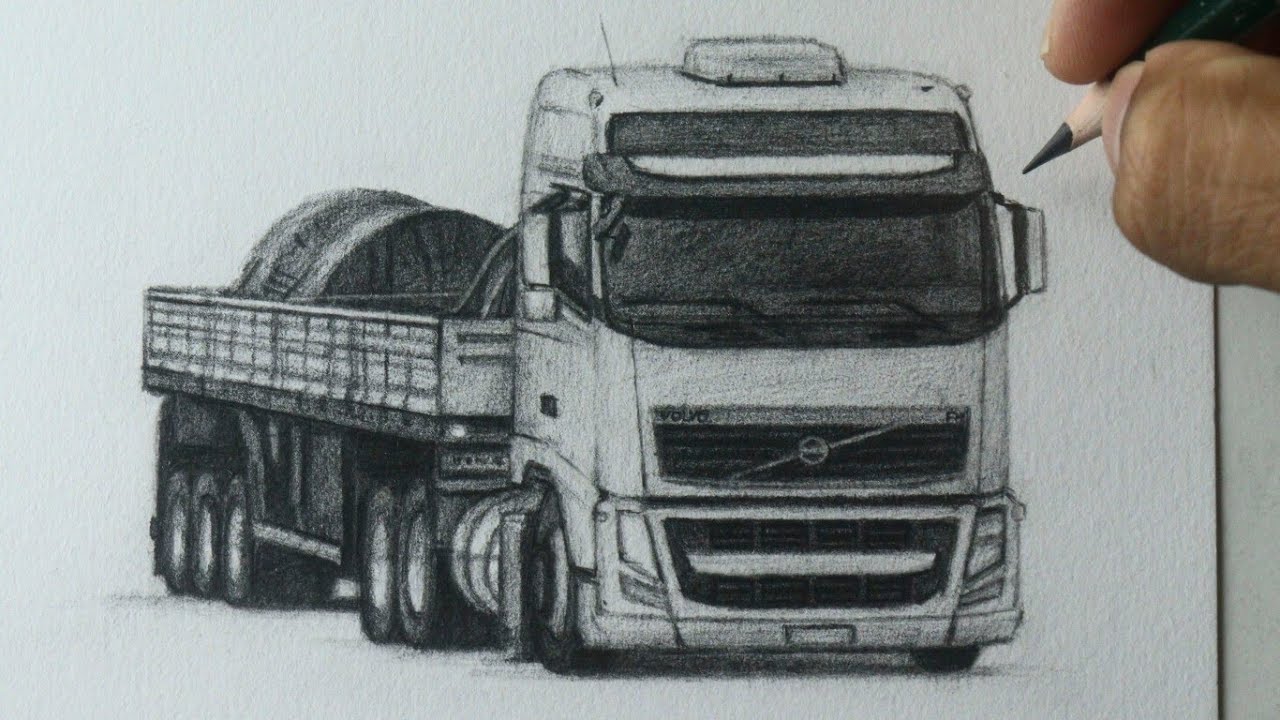 Como desenhar caminhão Scania R450 - PASSO A PASSO - narrado 