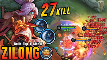 27 Kills!! Zilong Lunar Fest Skin with Unstoppable Build!! - Build Top 1 Global Zilong ~ MLBB