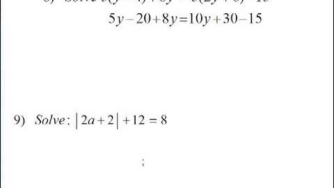 Module 7 Linear Equations and Absolute Value