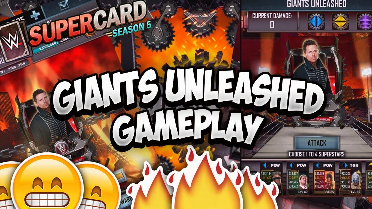 GIANTS UNLEASHED GAMEPLAY!! - NEW WWE SUPERCARD EVENT LIVE REACTION!!
