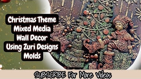 Christmas Elf Mixed Media Art using @DesignWithZuri Molds | 3D Handmade Altered wooden Acorn panel