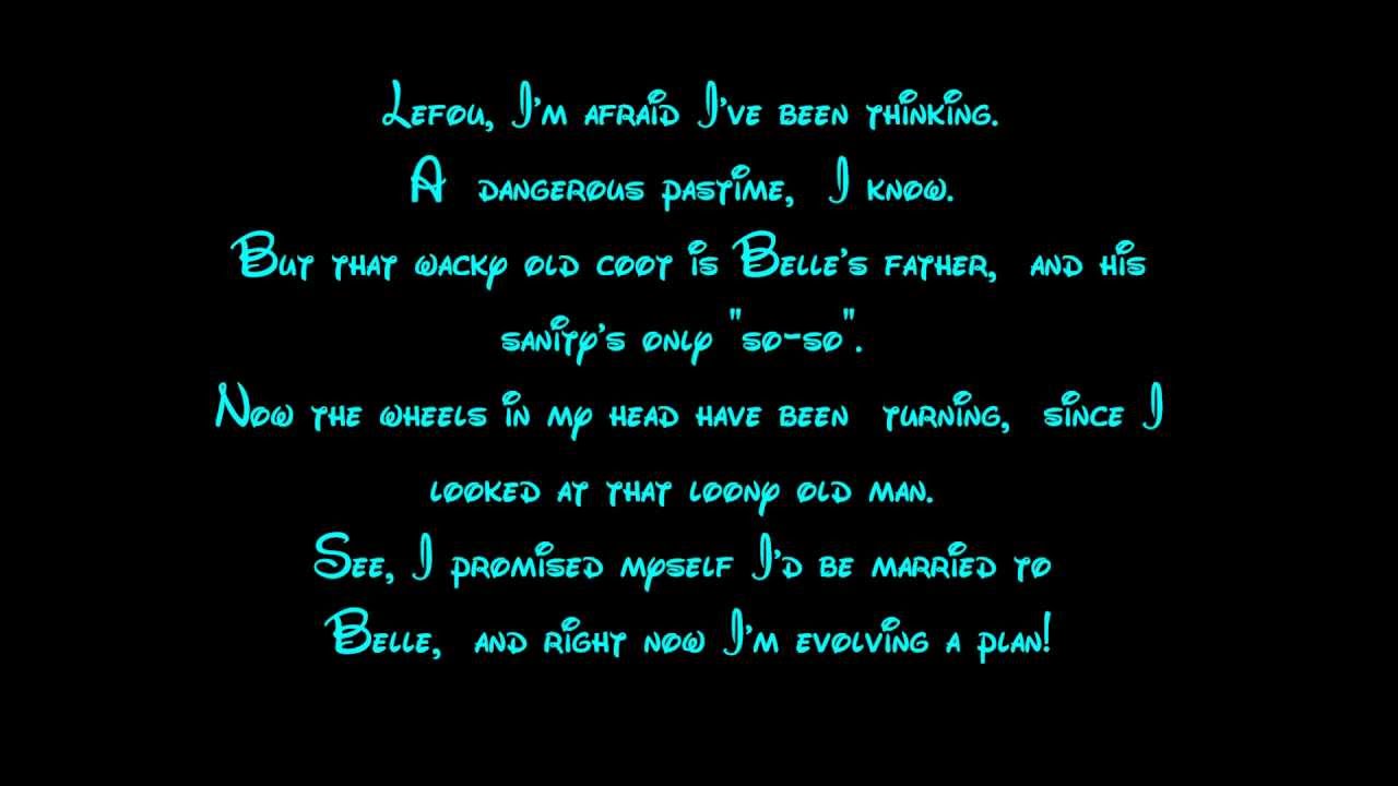 Gaston (Reprise) - Beauty And The Beast Lyrics HD - YouTube