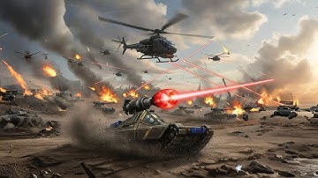 [5] USA Laser - 1 vs 3 Hard AI FFA- C&C Generals ZH Shockwave