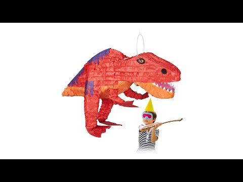 Relaxdays Pinata à suspendre Dinosaure T-Rex, Pour enfants, à