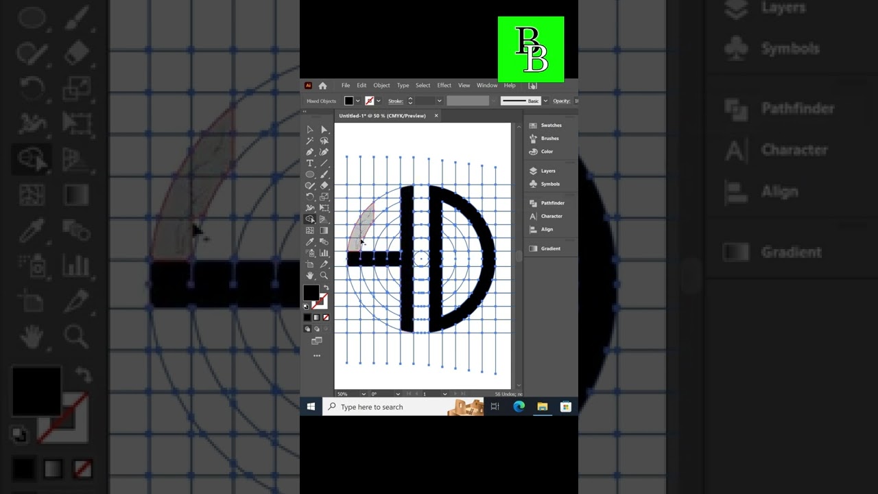 HD Letter logo design tutorial in illustrator | Breezy Borders 