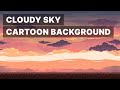 Sunset Cloudy Sky Cartoon Background