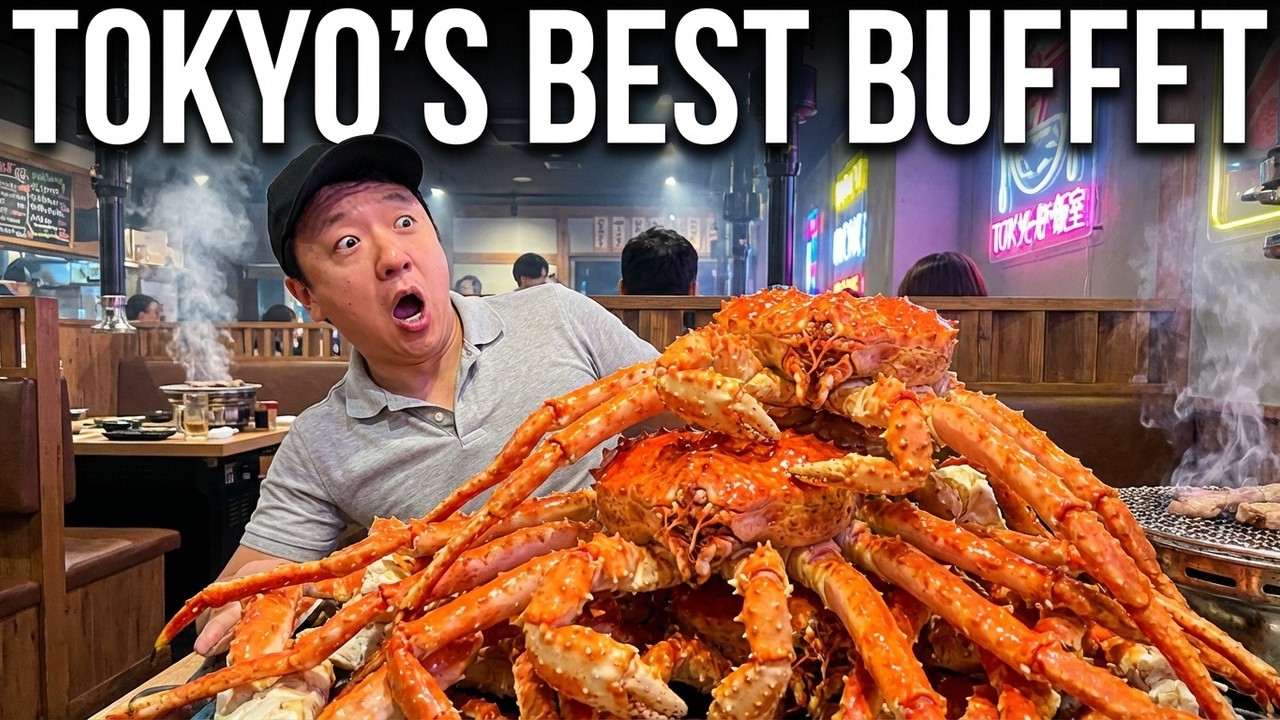 #1 BEST All You Can Eat KING CRAB & STEAK Buffet in Tokyo Japan!