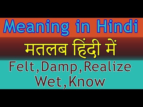felt-|-damp-|-realize-|-wet-|-know-|-meaning-in-hindi-with-examples-|-मतलब-हिंदी-में