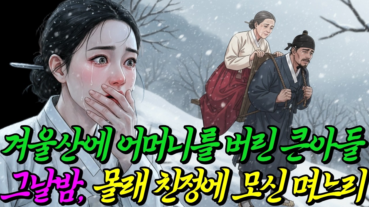 어머니를 겨울산에 버린 큰아들과 몰래 친정으로 시어머니 데려온 며느리, 몇년뒤 아들의 비참한 말로와 반전. 야담 | 전설 | 설화 | 옛날이야기 | 오디오북 | 민담