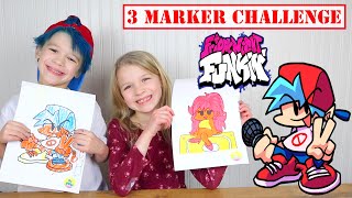 3 Marker Challenge with Friday Night Funkin' in Real Life at My PB and J House!