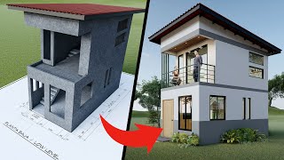 การออกแบบบ้านหลังเล็กและสวยแบบแปลนบ้านสองชั้นขนาดเล็ก (3x6 เมตร)