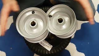 Unboxing 13 x 6.50-6 Turf Tire & 6" x 5" Steel Rim (1" Bore) - Centered Hub - Go kart - BMI Karts