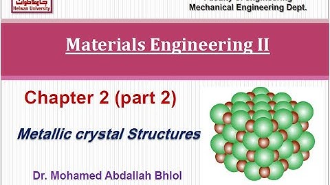 Metallic crystal structure (lectre 3)