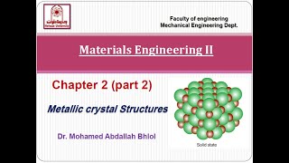 Metallic crystal structure (lectre 3)