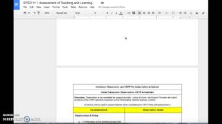 Sped Year 1 Assessment of Teaching and Learning