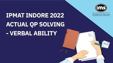 IPMAT Indore 2022 Actual QP solving - Verbal Ability