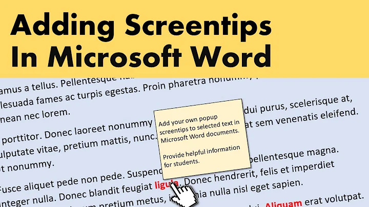 Create Your Own Screentips In Microsoft Word