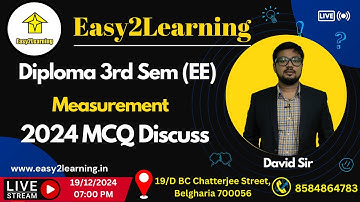 Diploma 3rd sem EE | Measurement 2024 MCQ Discuss | David Das