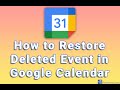 How to Restore Deleted Event in Google Calendar