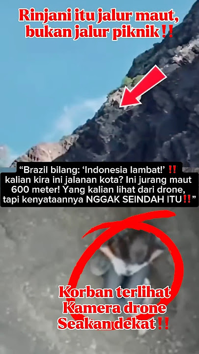 Viral‼️turis brazil jatuh ke jurang gn rinjani‼️#shortvideo #masukberanda