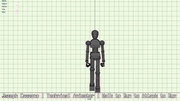 Blending: Walk to Run to Attack to Run (Humanoid Robot Rig - 2012)