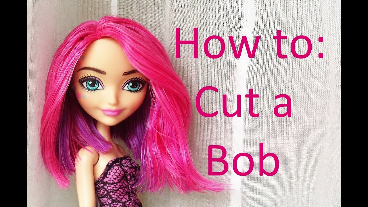 How to: Cut a short bob hairstyle on doll hair (by EahBoy 